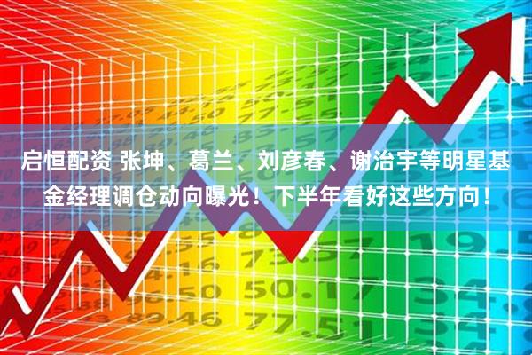 启恒配资 张坤、葛兰、刘彦春、谢治宇等明星基金经理调仓动向曝光！下半年看好这些方向！