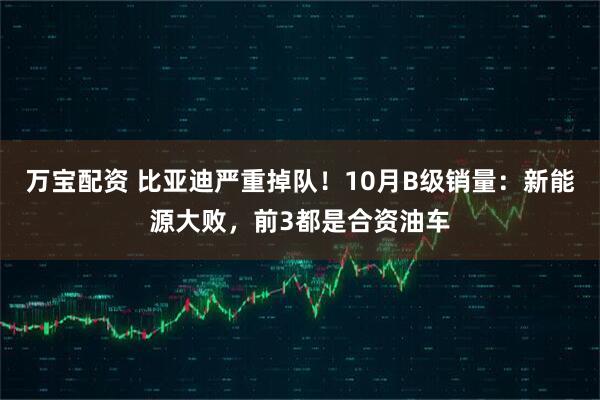 万宝配资 比亚迪严重掉队！10月B级销量：新能源大败，前3都是合资油车