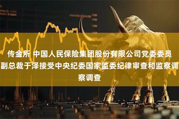 传金所 中国人民保险集团股份有限公司党委委员、副总裁于泽接受中央纪委国家监委纪律审查和监察调查